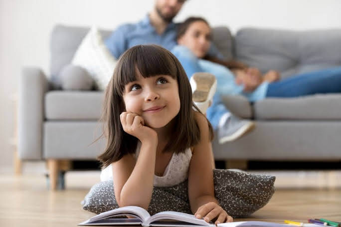 family enjoying relaxing