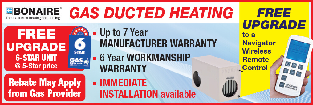 Dale Air Bonaire 20230901 Bonaire Gas Ducted Heating Special Offer