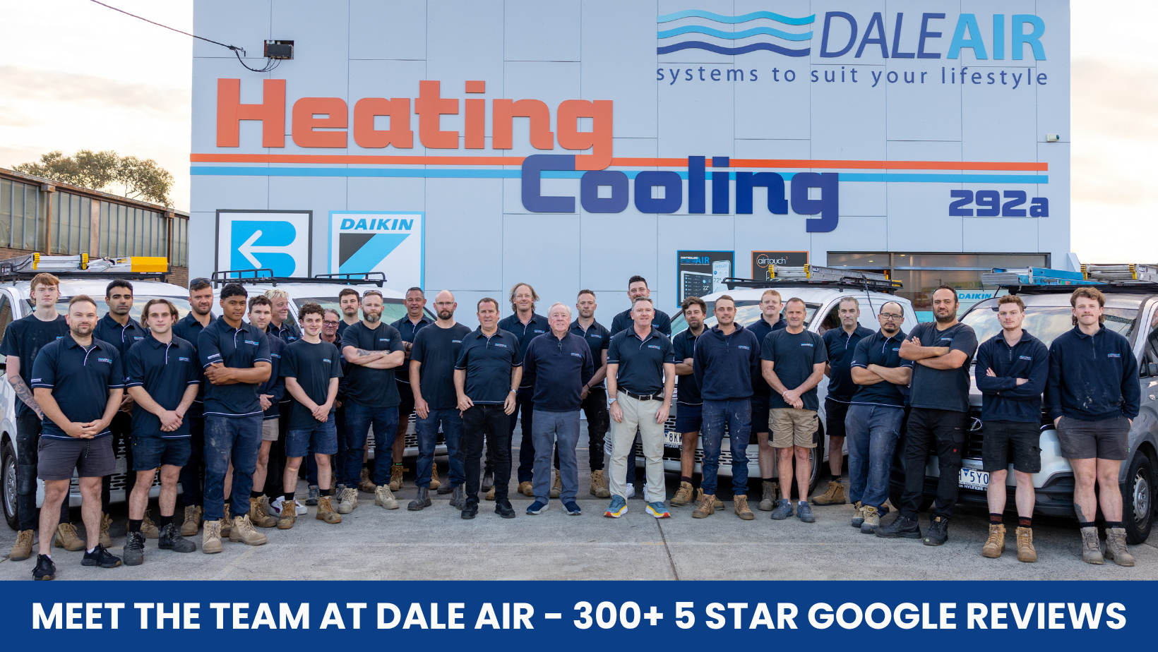 Dale Air staff at dingley showroom.