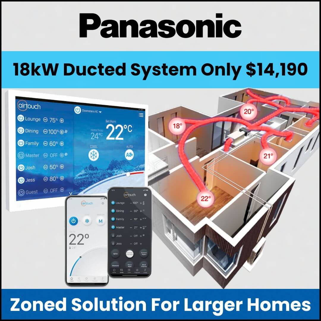 Panasonic 18kW ducted reverse cycle system special offer melbourne