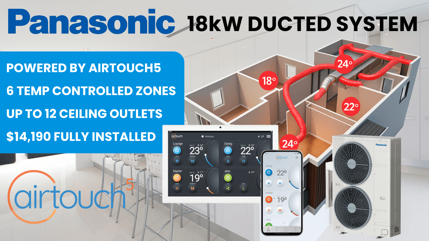 Panasonic 18kW ducted reverse cycle system special melbourne
