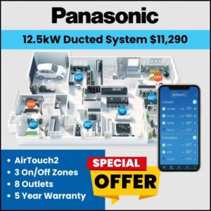 Panasonic 12.5kW ducted reverse cycle system special