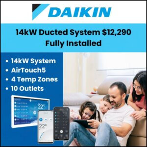 Daikin 14kW ducted reverse cycle system special melbourne