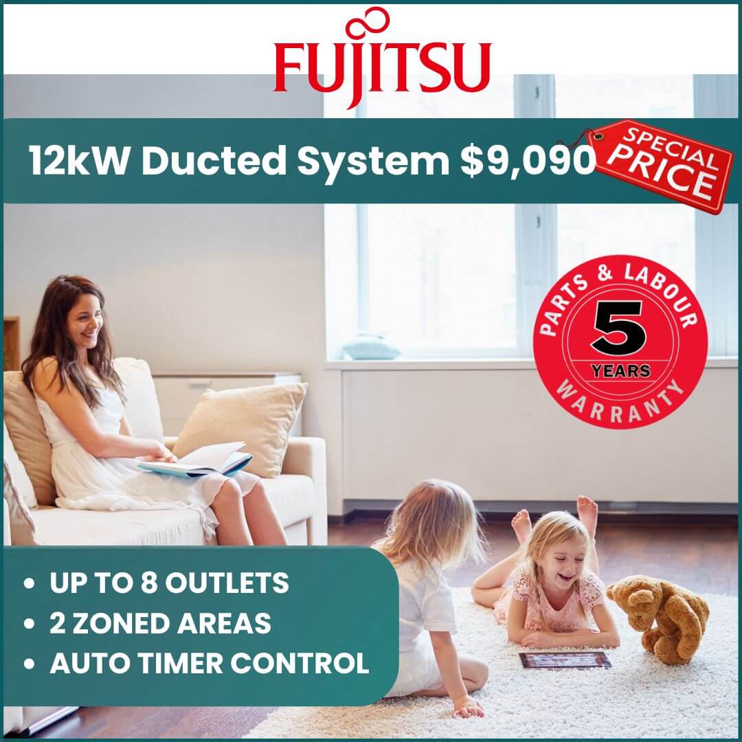12kW Fujitsu Ducted Reverse Cycle System