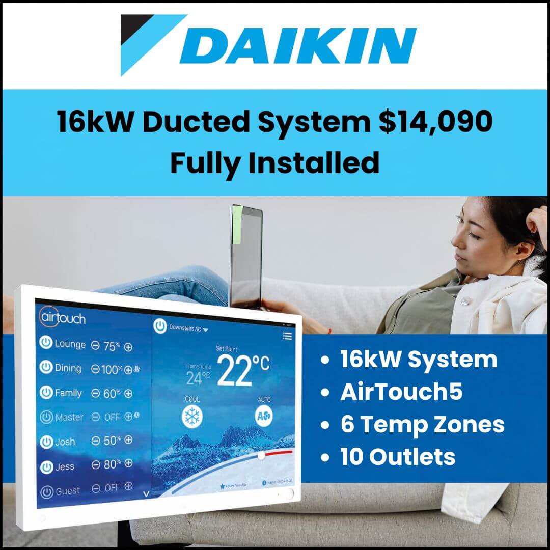 Daikin 16kW ducted reverse cycle system special offer