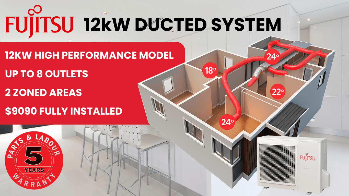 Fujitsu 12kW ducted reverse cycle system special offer