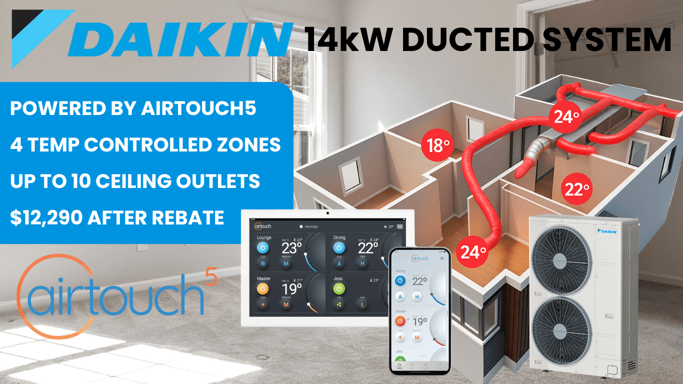 Daikin 14kW Ducted Reverse Cycle System Only $12,290 Fully Installed