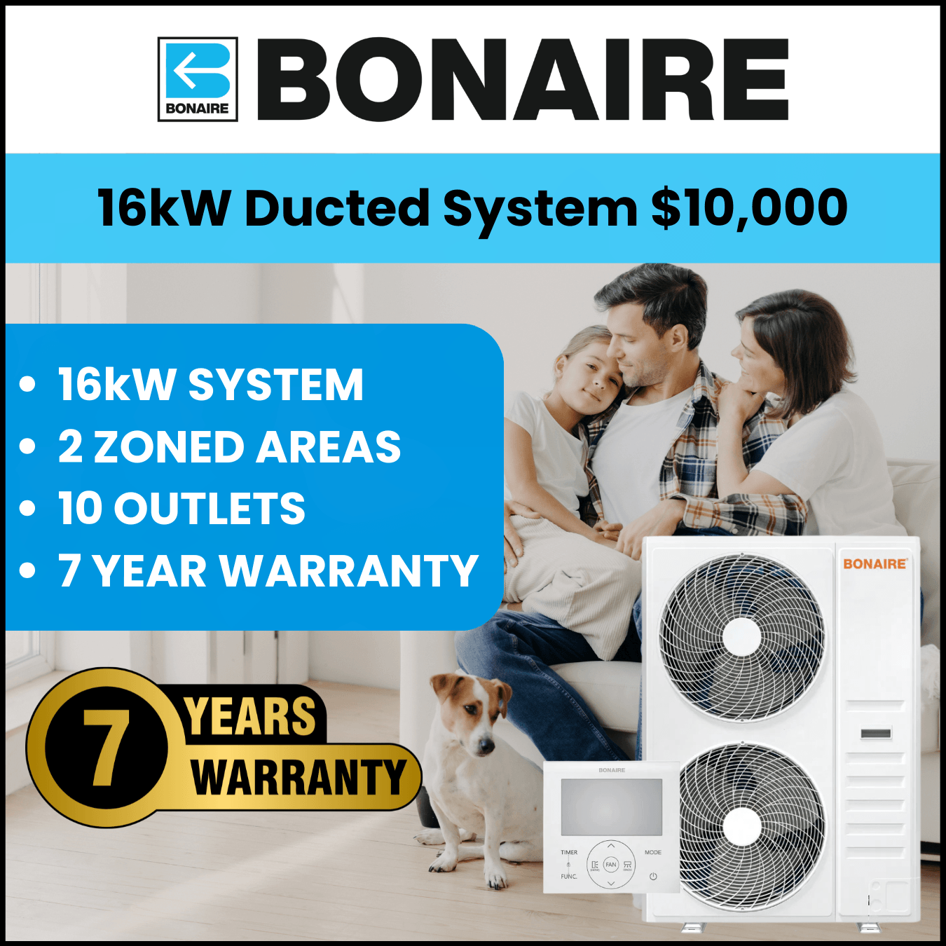 Bonaire 16kw ducted reverse cycle system special