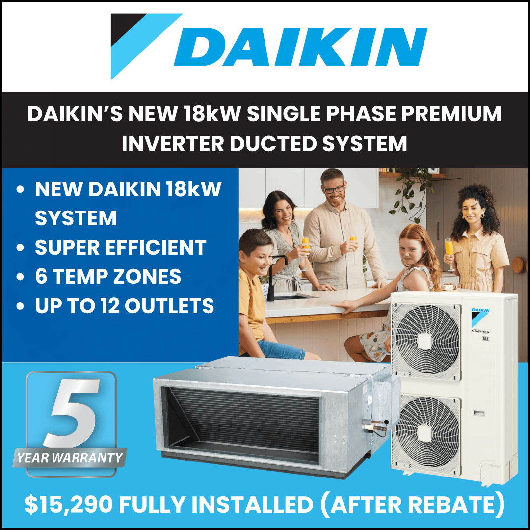 Daikin 18kw ducted reverse cycle system