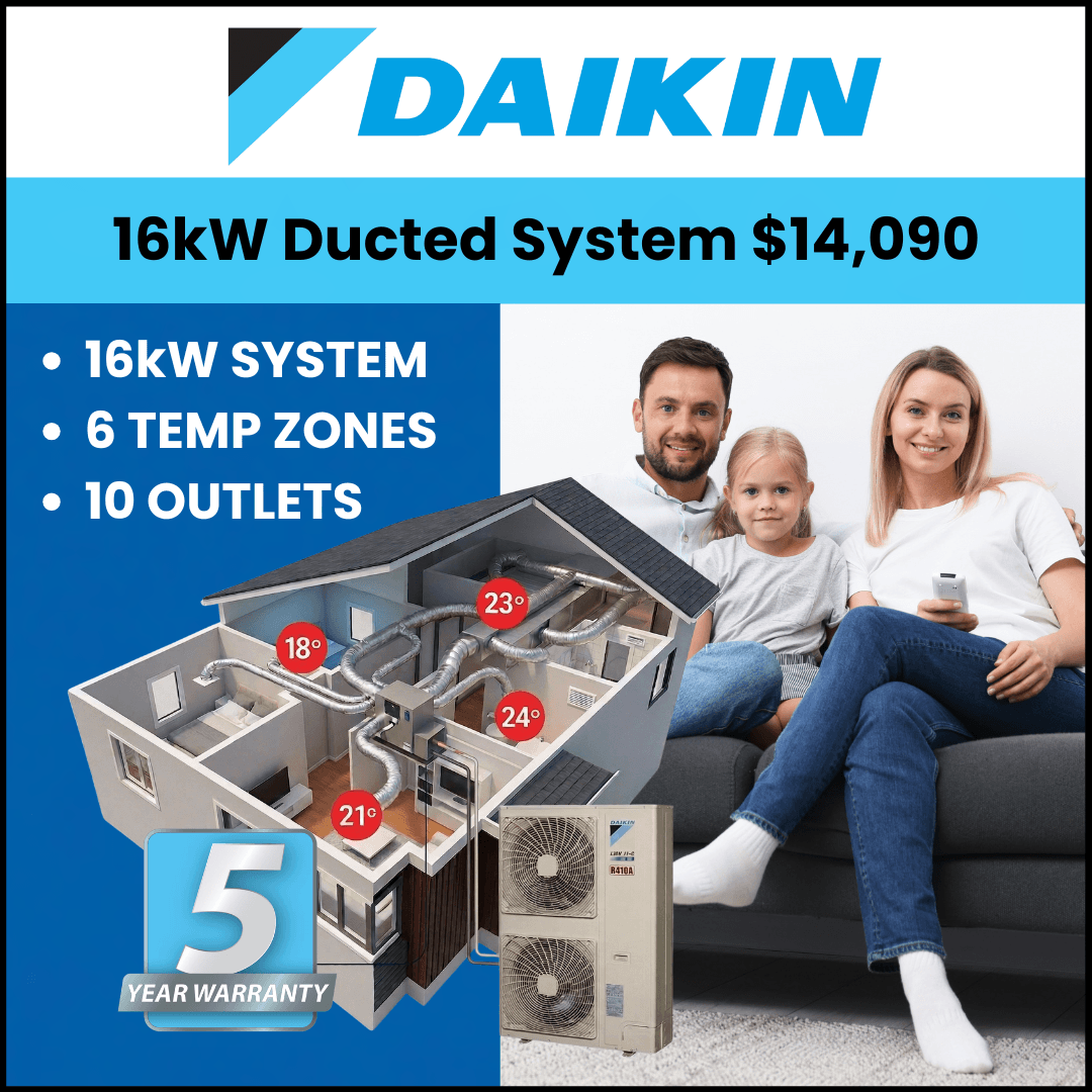 Daikin 16kw ducted reverse cycle system
