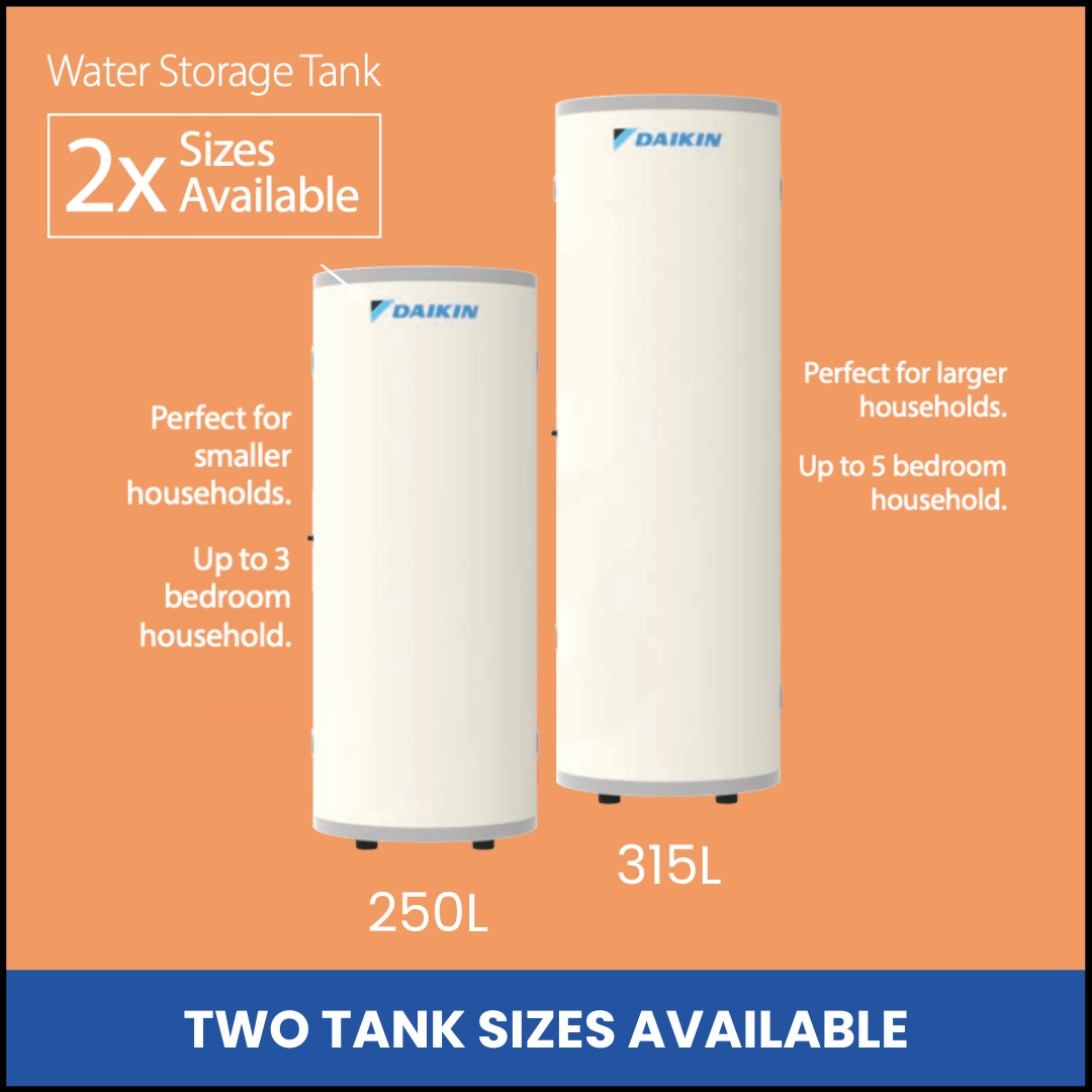 Daikin CO2 Hot Water Heat Pump - 2 x Tank Sizes Available