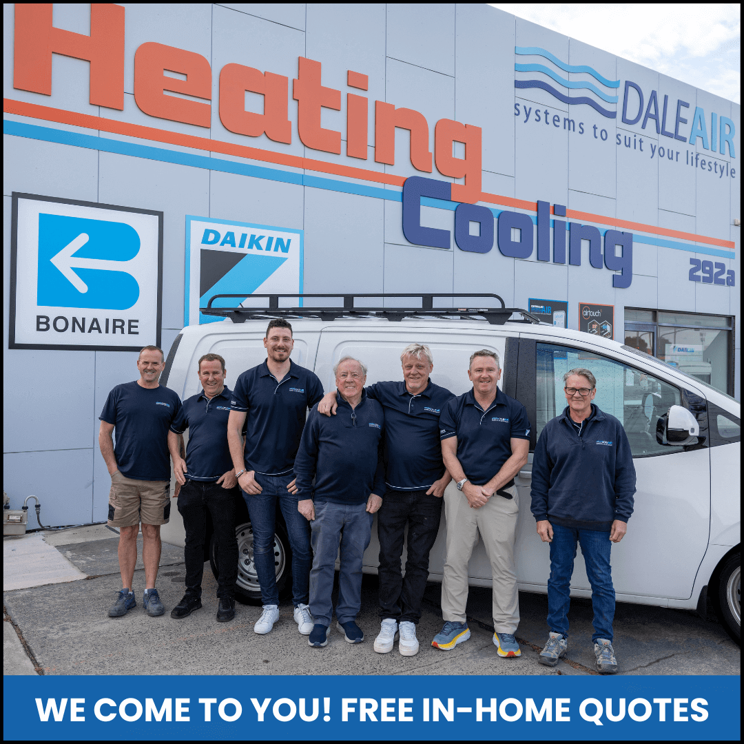 Dale Air Sales Staff in front of Dale Air office in Dingley Village